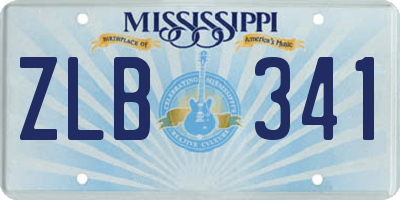 MS license plate ZLB341