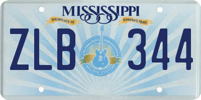 MS license plate ZLB344
