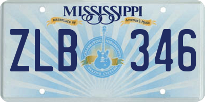 MS license plate ZLB346