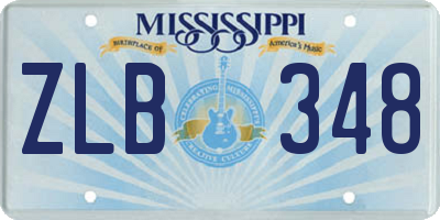 MS license plate ZLB348