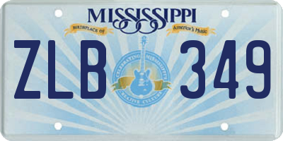 MS license plate ZLB349