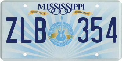 MS license plate ZLB354