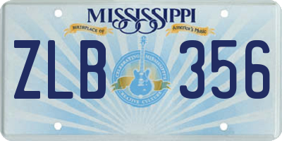 MS license plate ZLB356