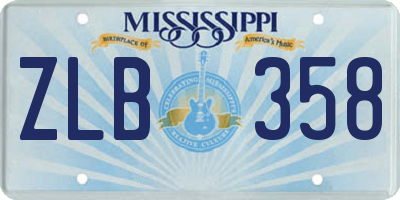 MS license plate ZLB358