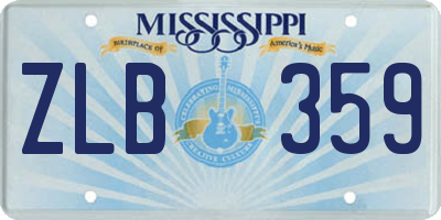 MS license plate ZLB359
