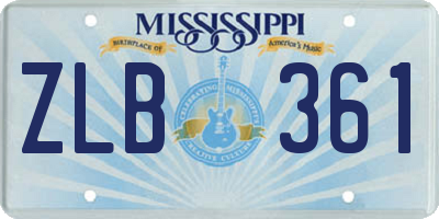 MS license plate ZLB361