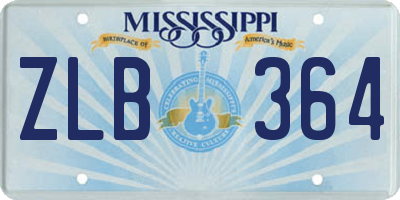 MS license plate ZLB364