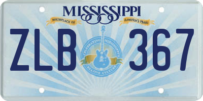 MS license plate ZLB367