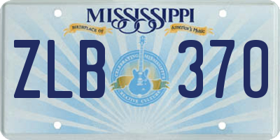 MS license plate ZLB370