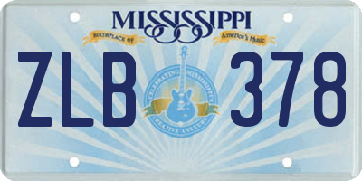 MS license plate ZLB378