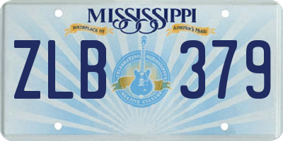 MS license plate ZLB379
