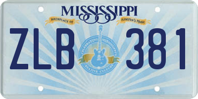 MS license plate ZLB381