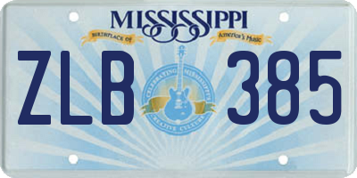 MS license plate ZLB385