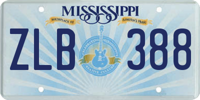 MS license plate ZLB388
