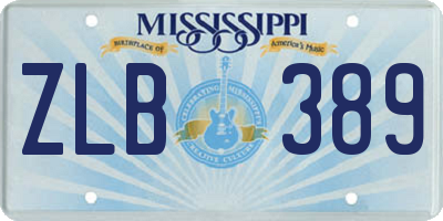 MS license plate ZLB389
