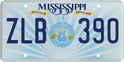 MS license plate ZLB390