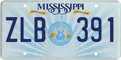 MS license plate ZLB391
