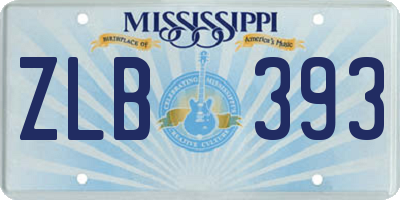 MS license plate ZLB393