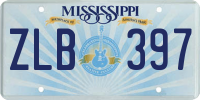 MS license plate ZLB397