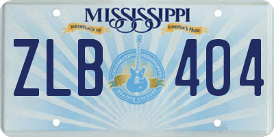MS license plate ZLB404