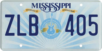 MS license plate ZLB405