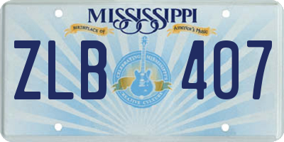 MS license plate ZLB407