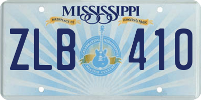 MS license plate ZLB410