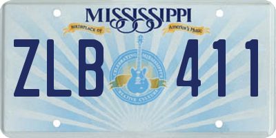 MS license plate ZLB411