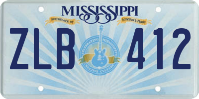 MS license plate ZLB412