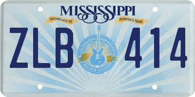 MS license plate ZLB414