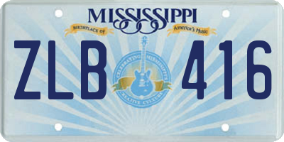 MS license plate ZLB416