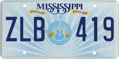 MS license plate ZLB419