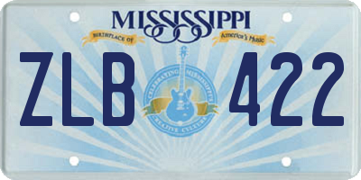 MS license plate ZLB422