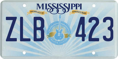 MS license plate ZLB423