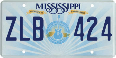 MS license plate ZLB424