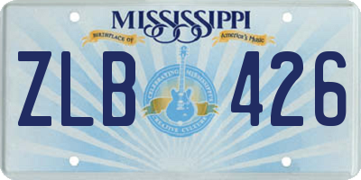 MS license plate ZLB426