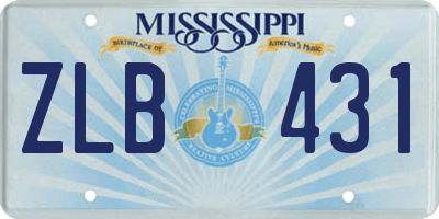 MS license plate ZLB431