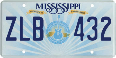 MS license plate ZLB432