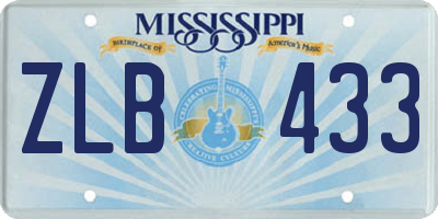 MS license plate ZLB433