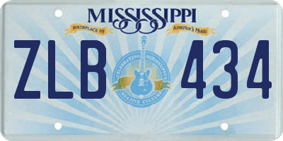 MS license plate ZLB434
