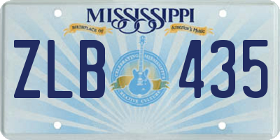 MS license plate ZLB435