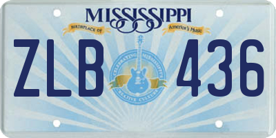 MS license plate ZLB436