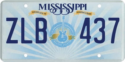 MS license plate ZLB437