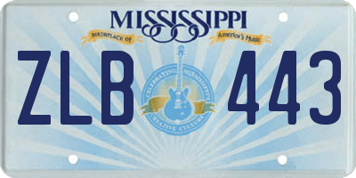 MS license plate ZLB443
