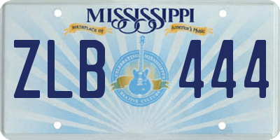 MS license plate ZLB444
