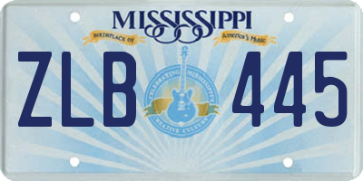 MS license plate ZLB445