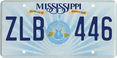 MS license plate ZLB446