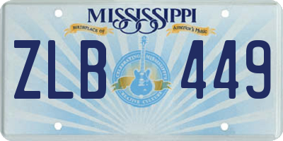 MS license plate ZLB449