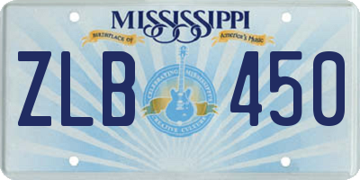 MS license plate ZLB450