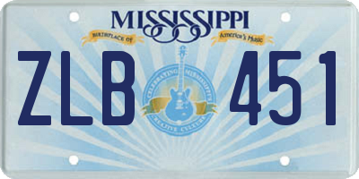 MS license plate ZLB451
